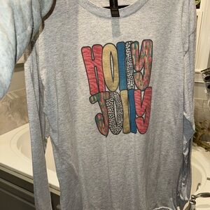 Gray Long Sleeve 'Holy Jolly' Shirt
